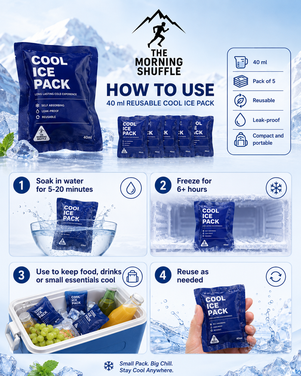 Reusable Cool Ice Pack | The Morning Shuffle