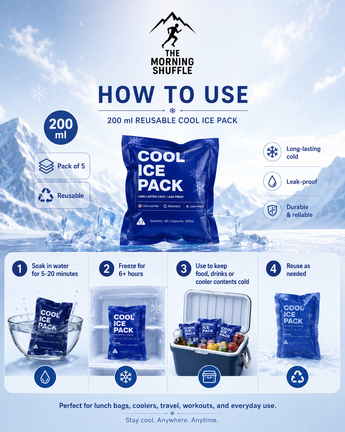 Reusable Cool Ice Pack | The Morning Shuffle